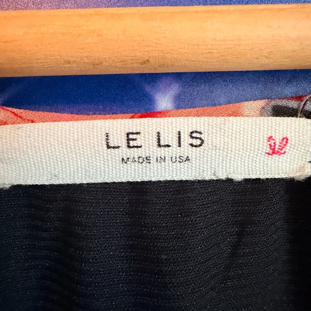 Le Lis Black Dress with Red Floral Design - Picture 4 of 4